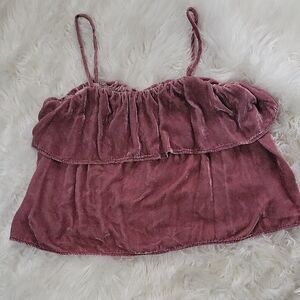 Madewell Red Ruffled Camisole Top